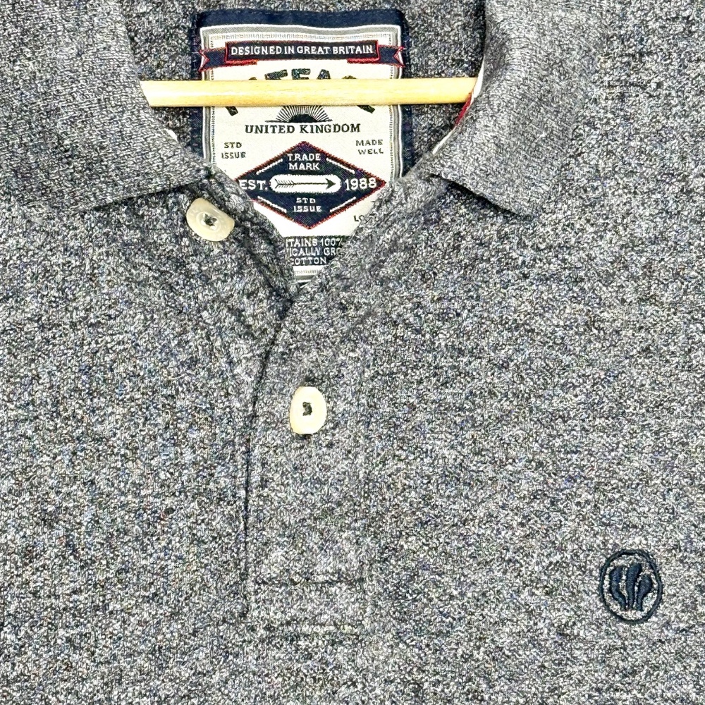 Fat Face Men’s Short Sleeve Organically Grown Cotton Polo Charcoal Gray Shirt M - Picture 4 of 12